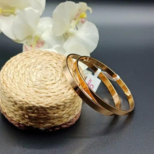 2 Pcs Gold Plated Plain Bangle